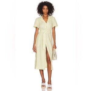 WeWoreWhat Camp Collar Linen Shirt Dress in Garden Glade